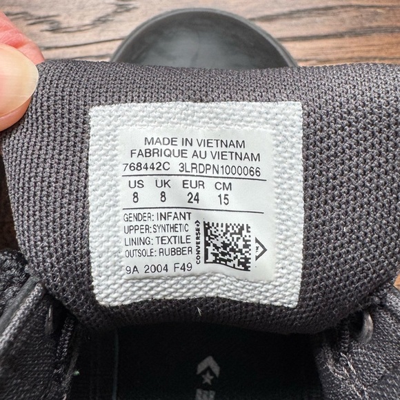 Converse Kids Black All-Star Sneakers - Picture 8 of 9